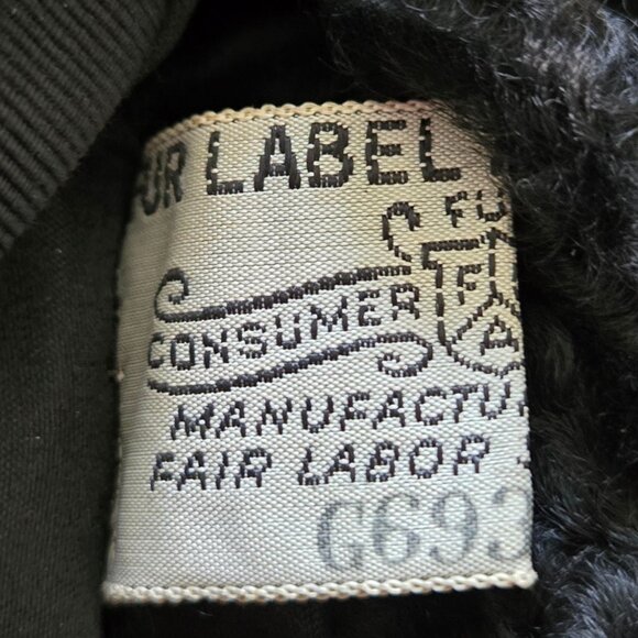 Vintage Abraham & Straus Fur Collar Coat Women's Crushed Velvet Union Made M/L - Picture 8 of 9